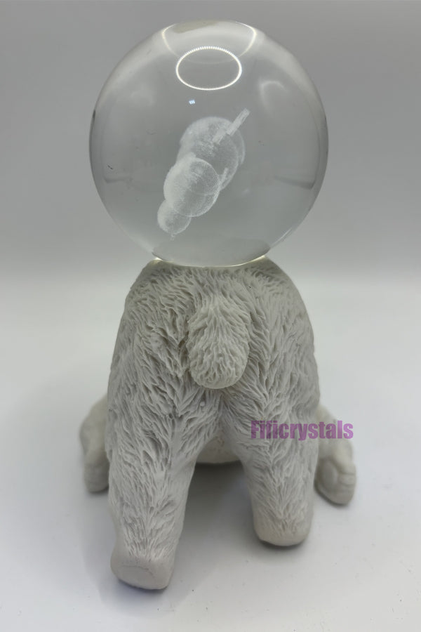 Crystal Sphere Holder Polar Bear Resin Ball Stand