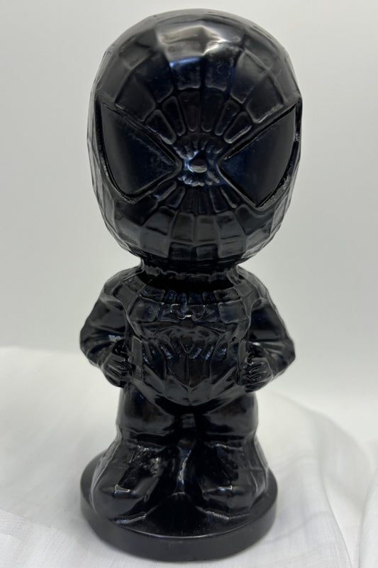 Black Obsidian Spider-Man Carving Crystal Figurine 6 Inches