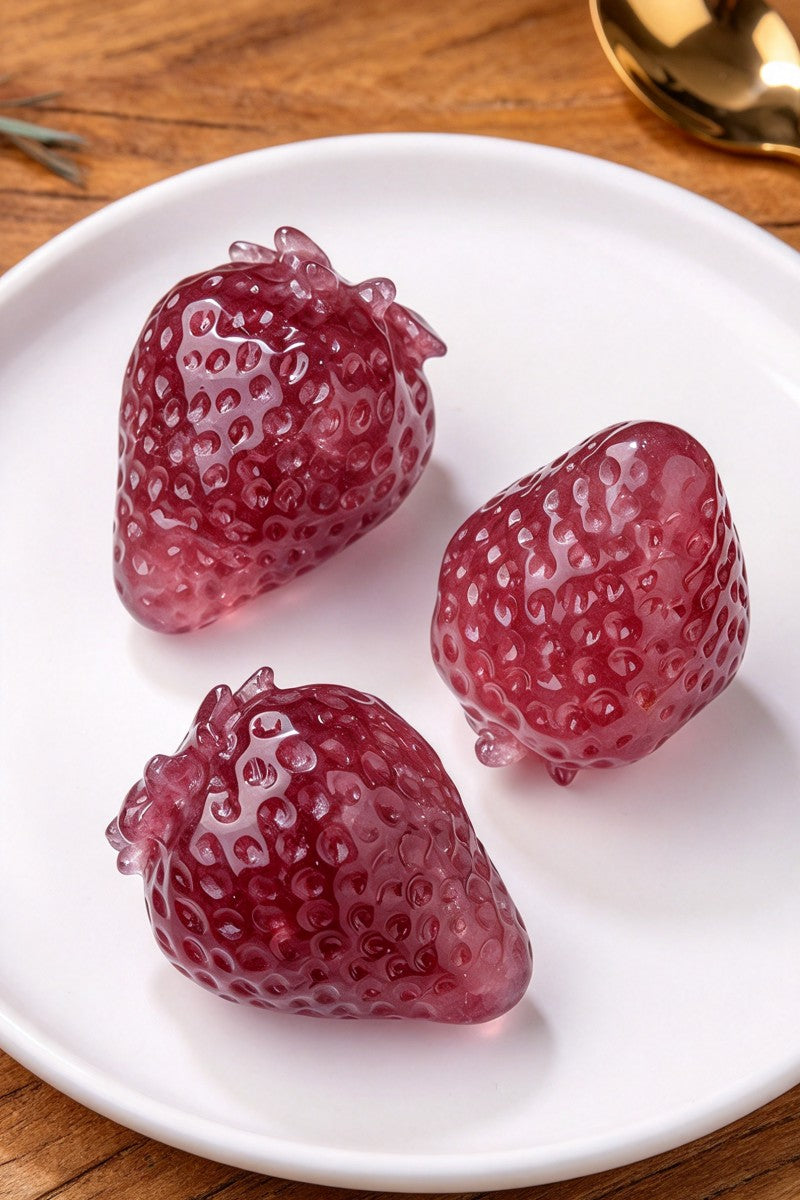 Crystal Strawberry Quartz Carvings 1.97"