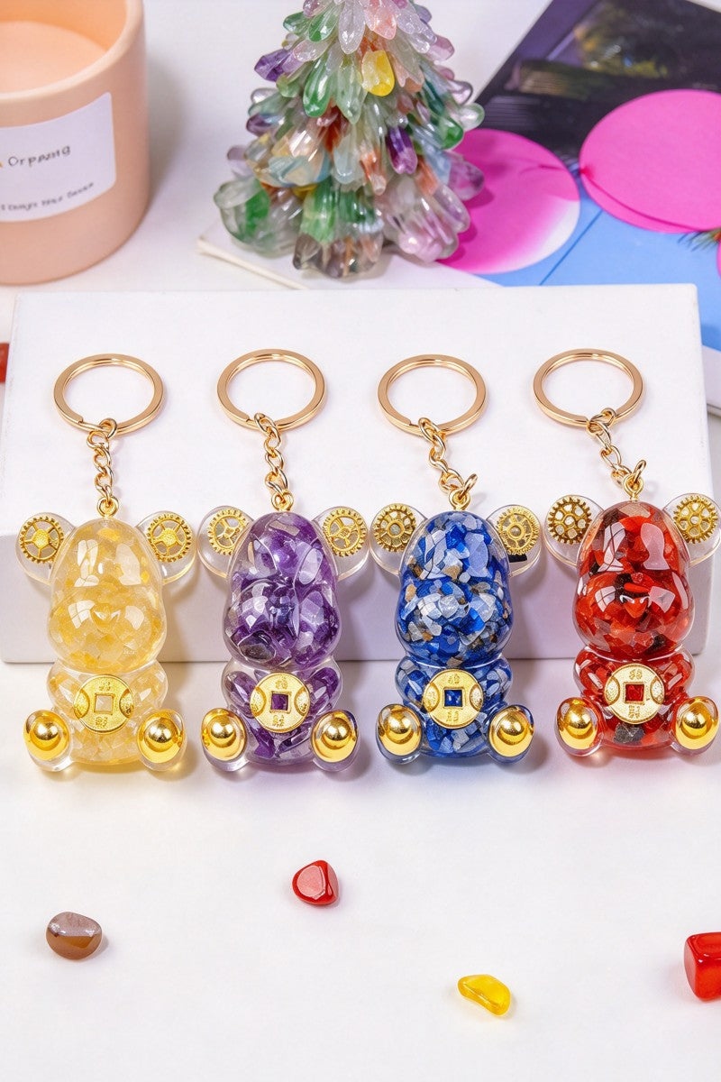 Crystal Violent Bear Keychain Bag and Clothing Accessory