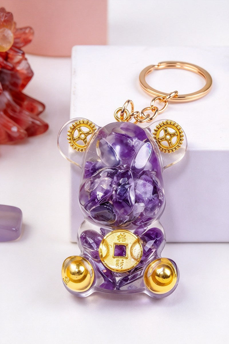 Crystal Violent Bear Keychain Bag and Clothing Accessory