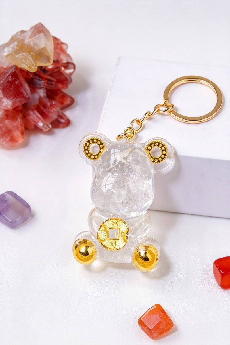 Crystal Violent Bear Keychain Bag and Clothing Accessory
