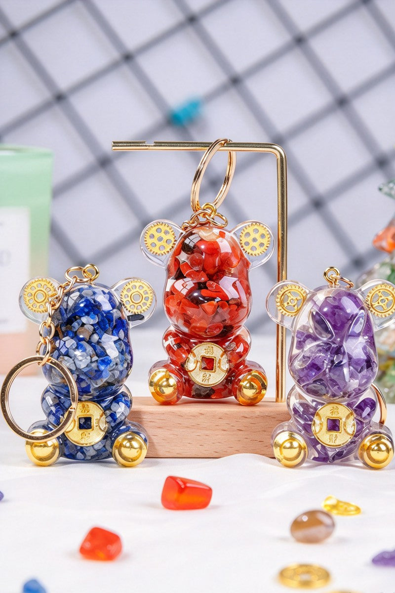 Crystal Violent Bear Keychain Bag and Clothing Accessory