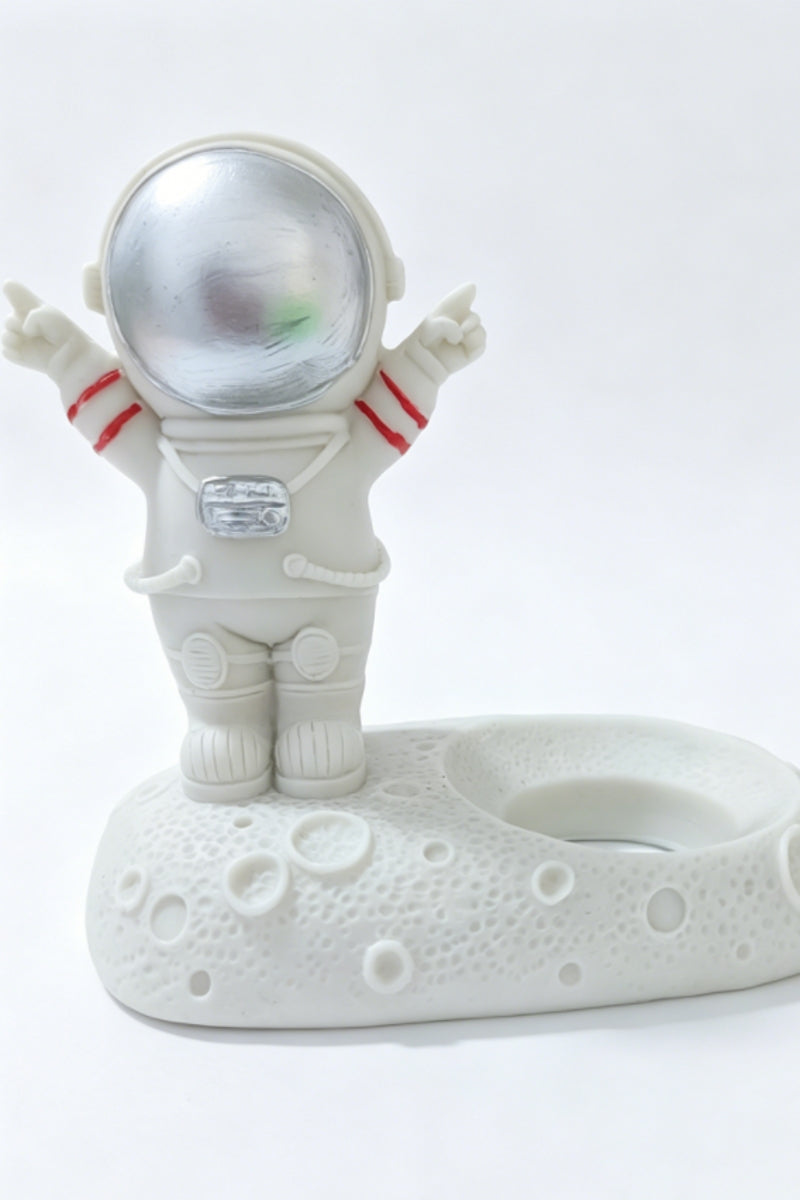 Cute Astronaut Standing on the Moon Resin Sphere Holders