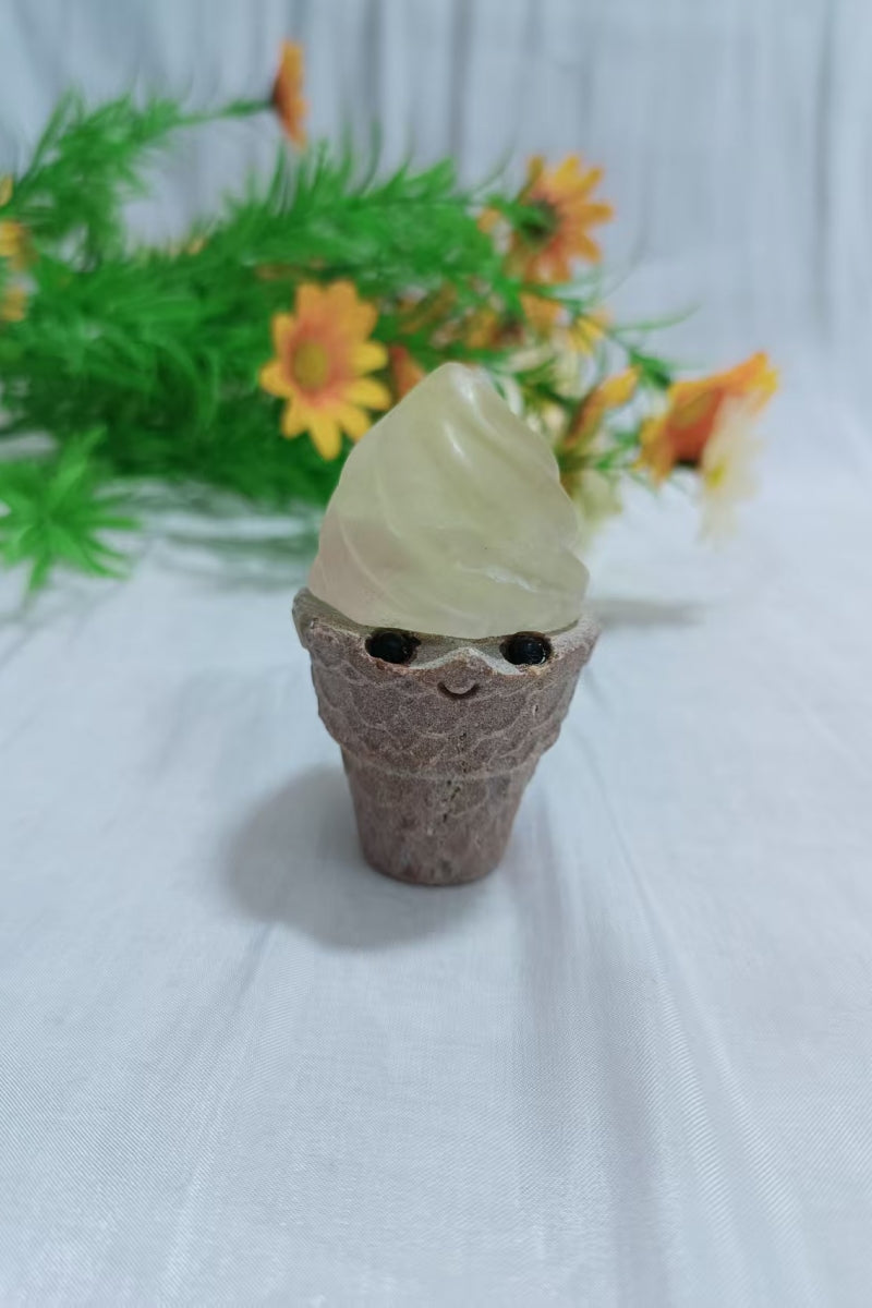 Cute Crystal Ice Cream Mixed Material Carving