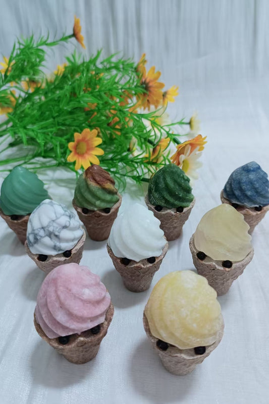 Cute Crystal Ice Cream Mixed Material Carving