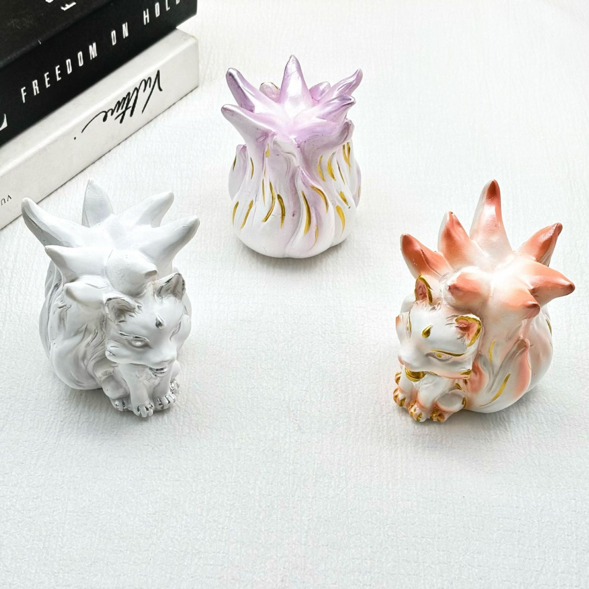 Cute Resin Nine-Tailed Fox Sphere Holders