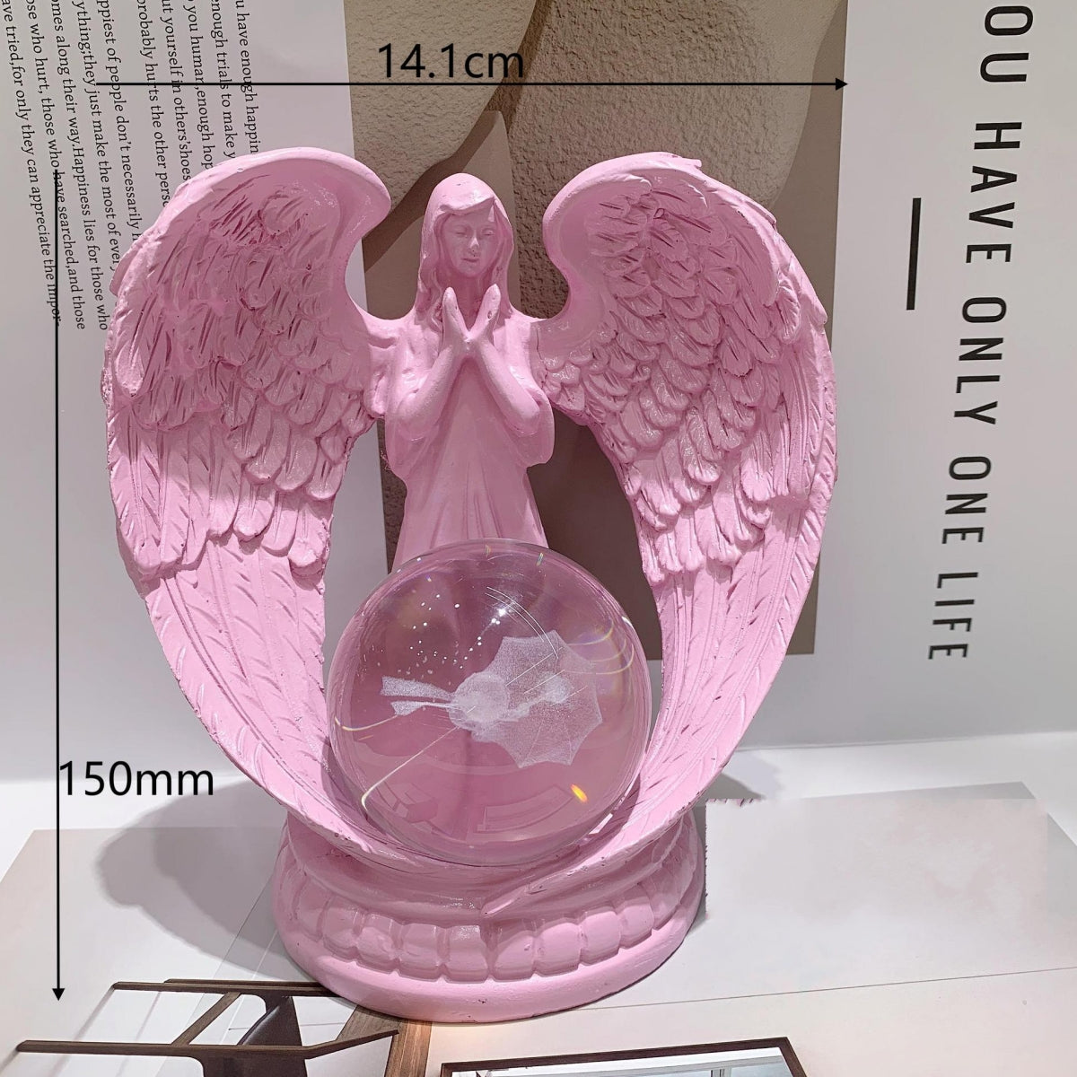 Cute White and Pink Angel Sphere Holders Ball Bases 5.9"