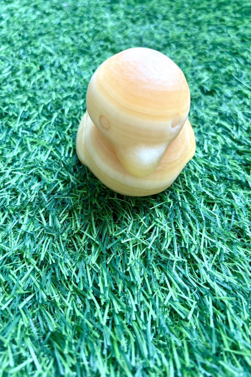 Cute Yellow Calcite Duckie Carvings 2.93"