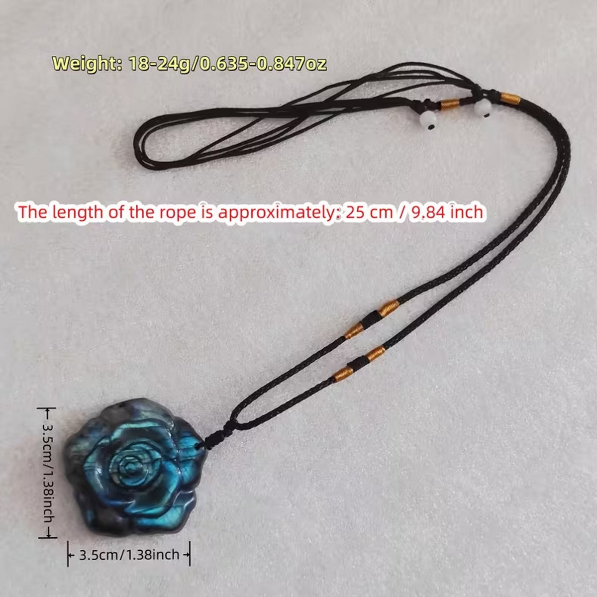 DIY Labradorite Rose Pendant