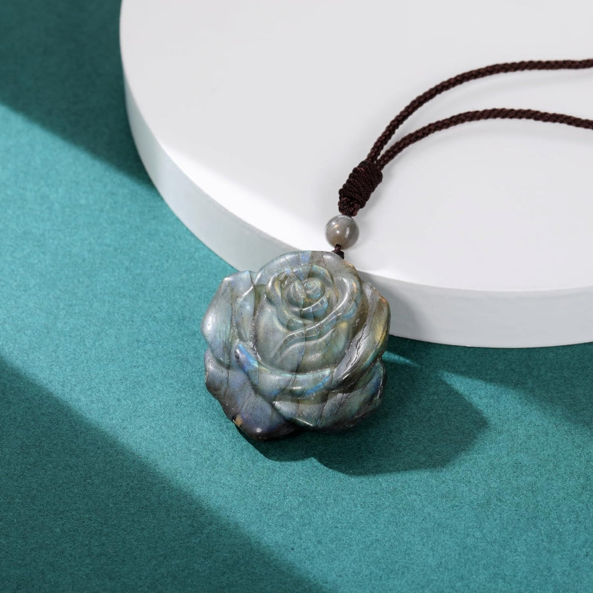 DIY Labradorite Rose Pendant