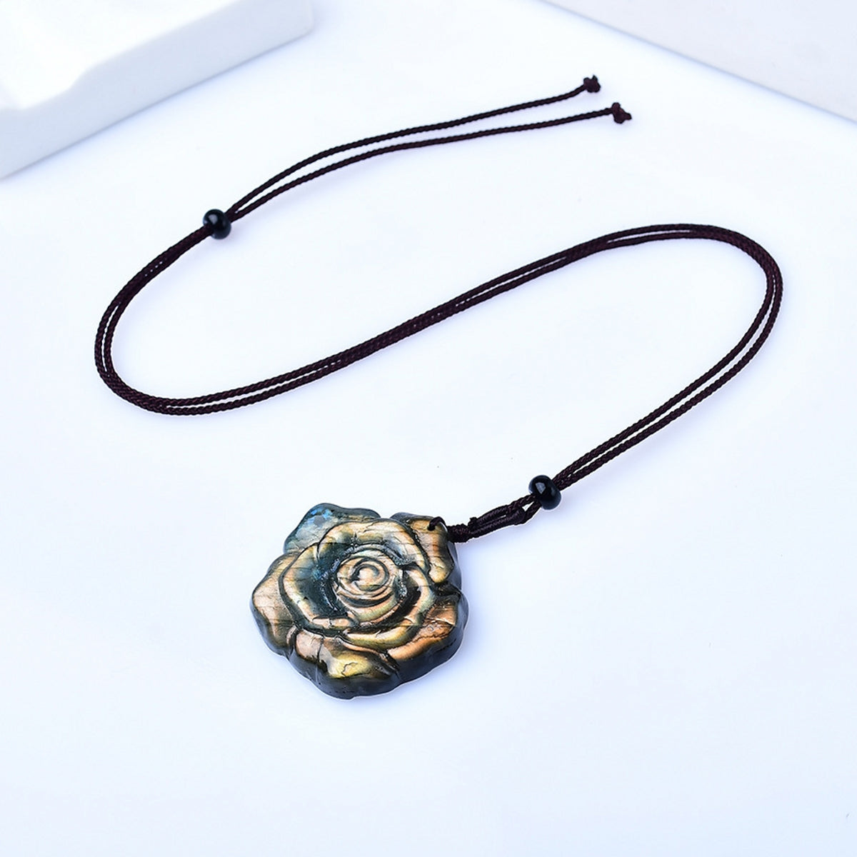 DIY Labradorite Rose Pendant