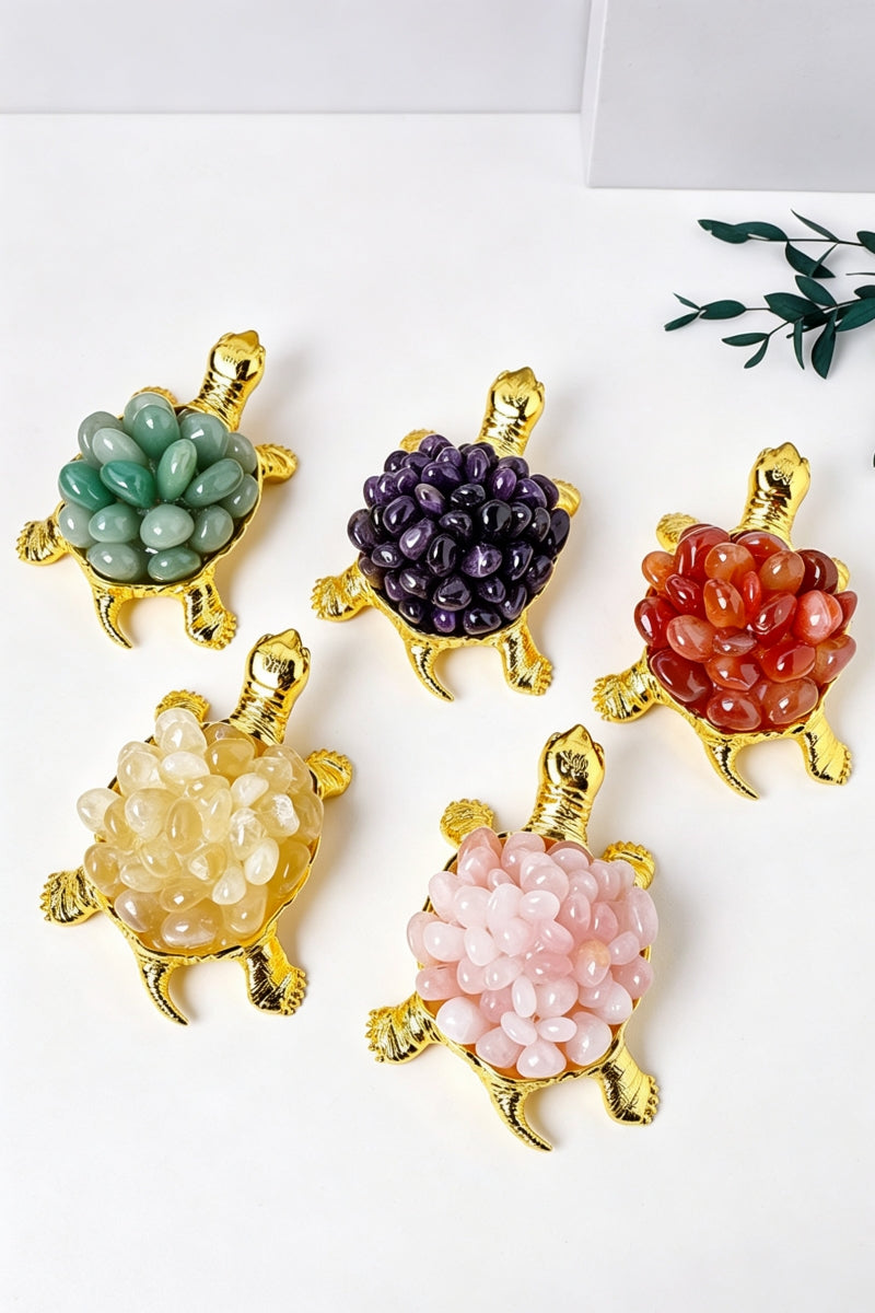 DIY Turtle Ornament Crystal Carvings 4.53"