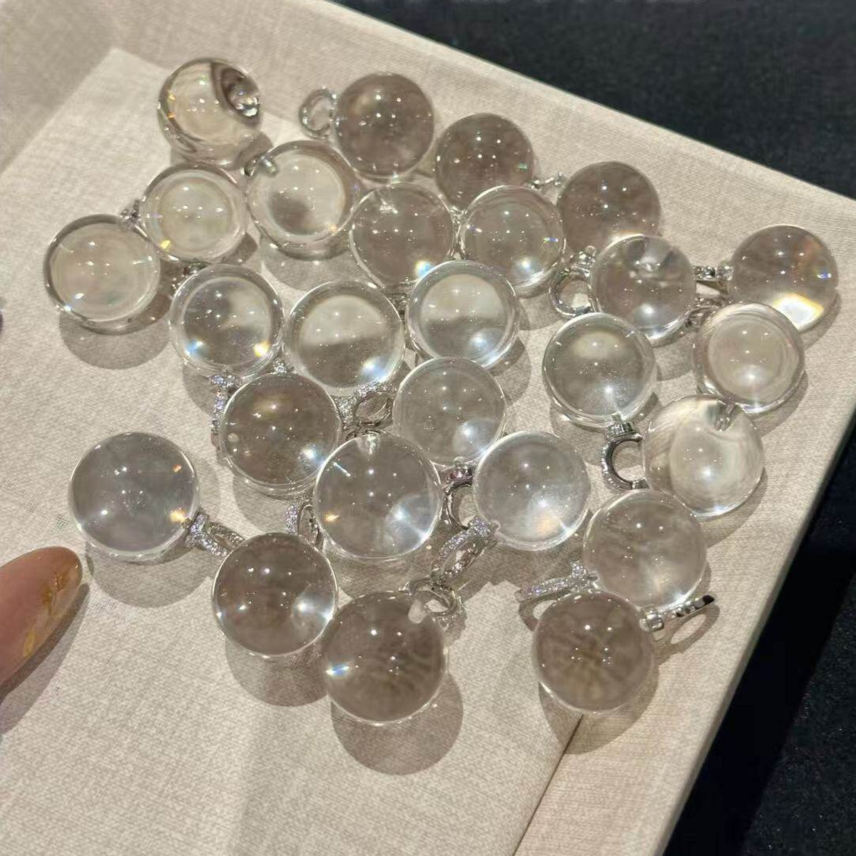 DIY White Quartz Crystal Ball Pendant Accessories