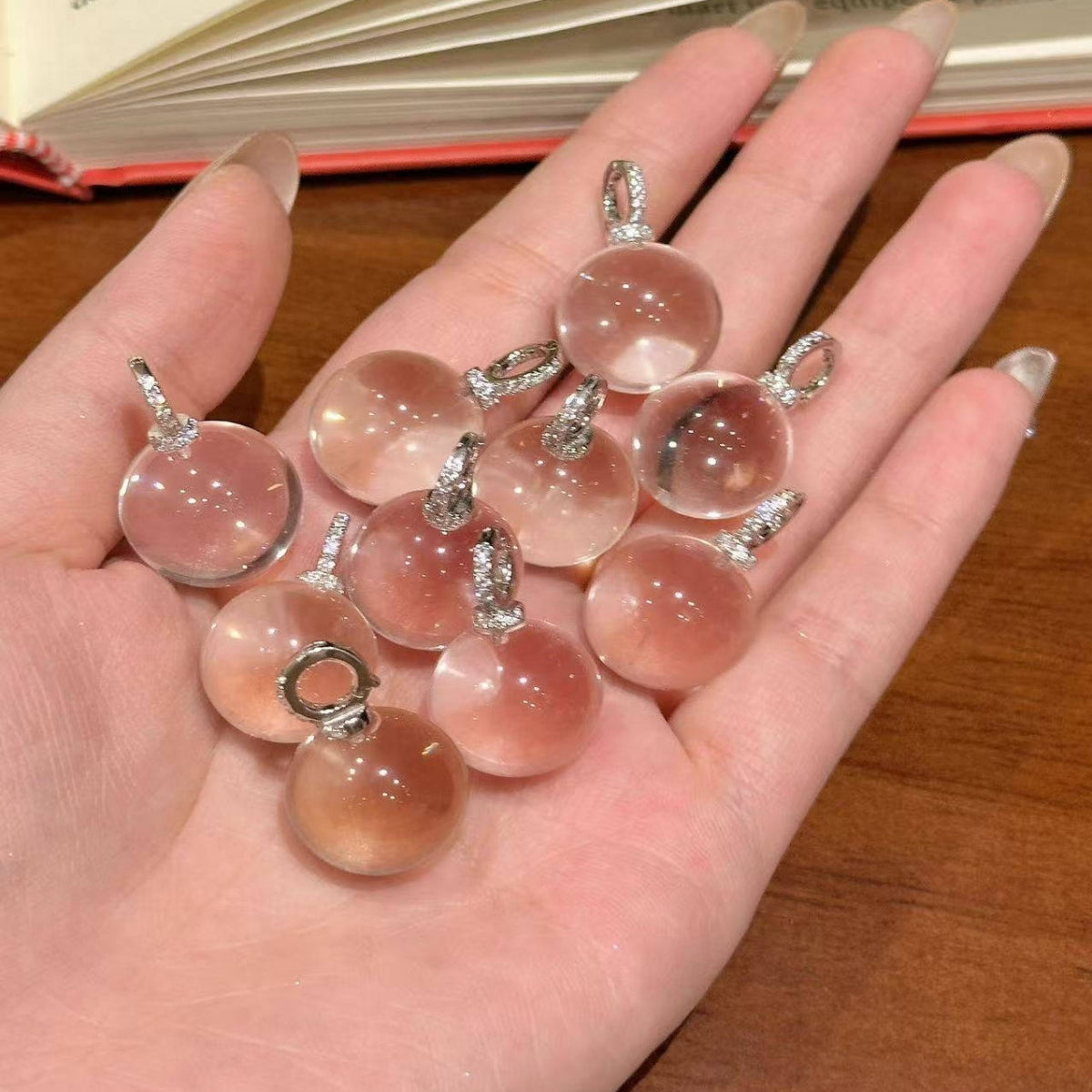 DIY White Quartz Crystal Ball Pendant Accessories