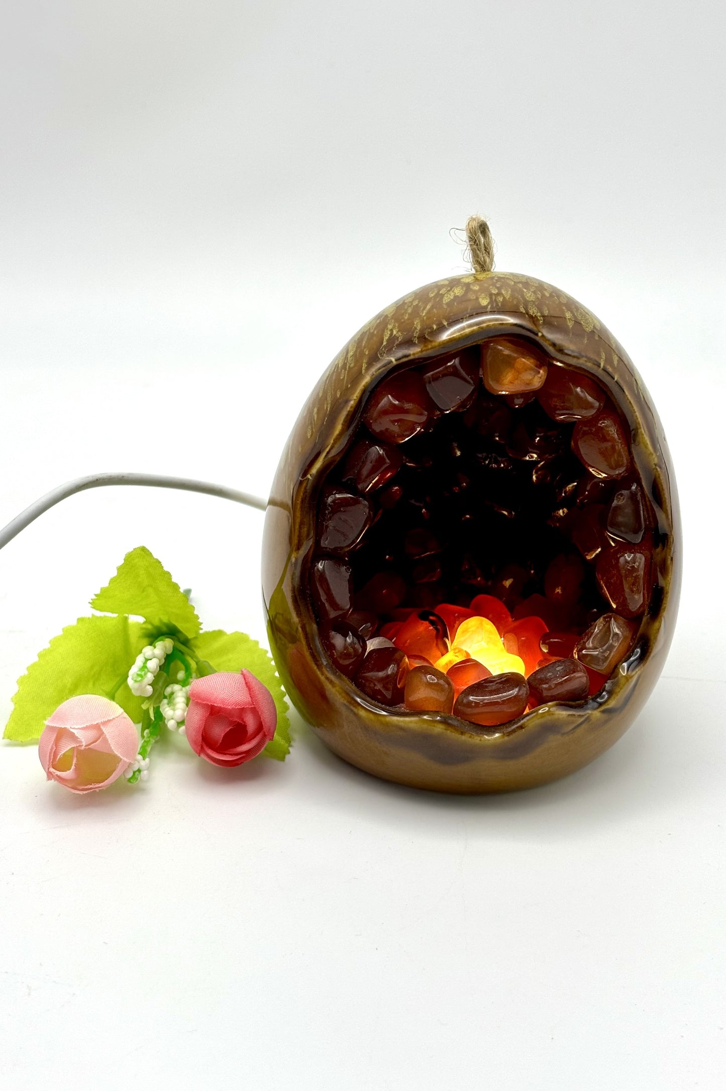 Dragon Egg Natural Crystal Lamps Amethyst Lights with Free Holders