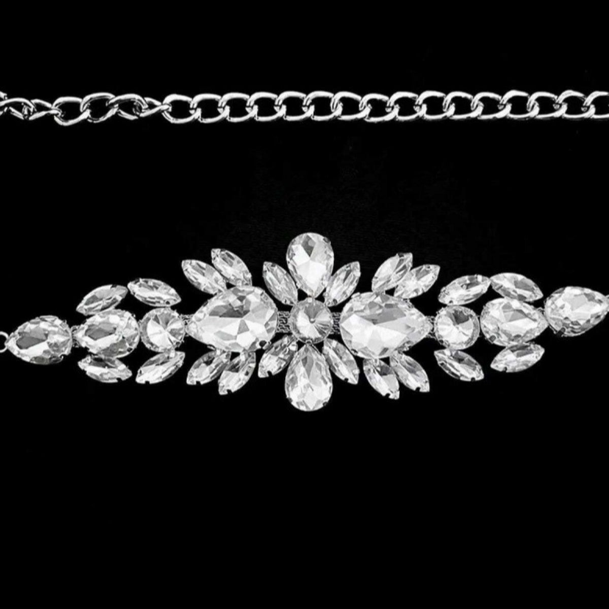Fashion Water-Crystal Chain Waist Belt