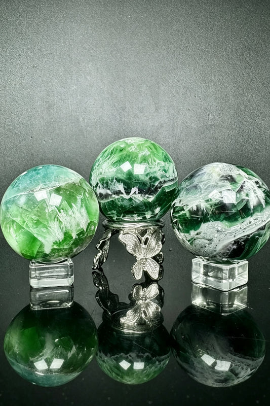 Feather Fluorite Sphere Crystal Balls 2.36"