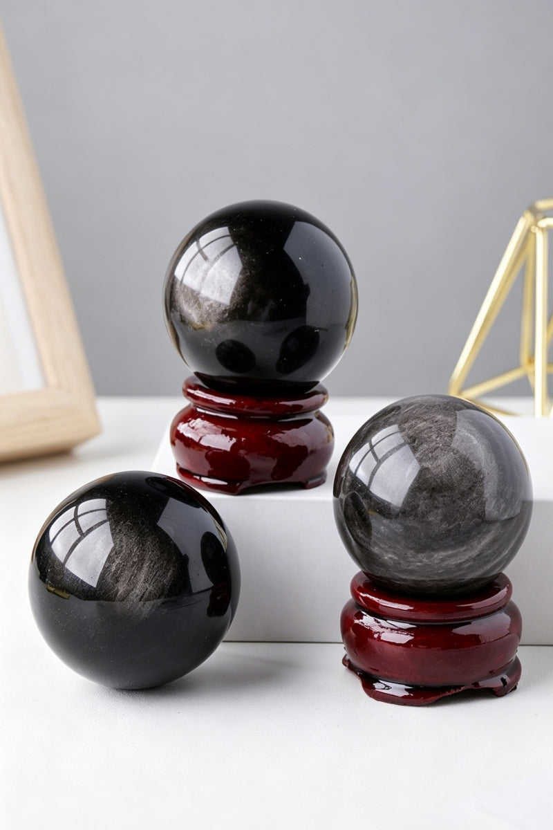 Gold Obsidian Sphere Crystal Balls 2.17"