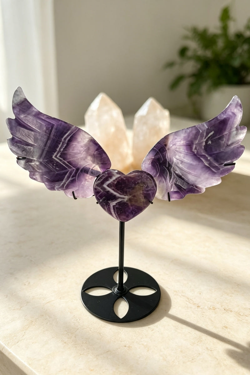Gorgeous Chicken Blood Heart Angel Wings with Free Holder