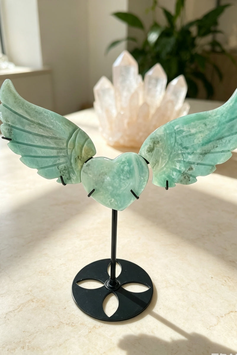 Gorgeous Chicken Blood Heart Angel Wings with Free Holder