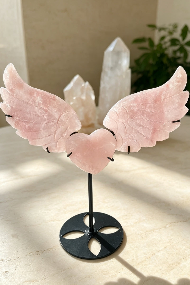 Gorgeous Chicken Blood Heart Angel Wings with Free Holder