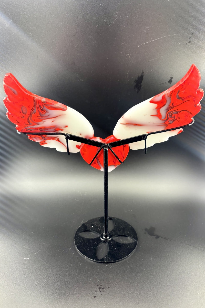 Gorgeous Chicken Blood Heart Angel Wings with Free Holder