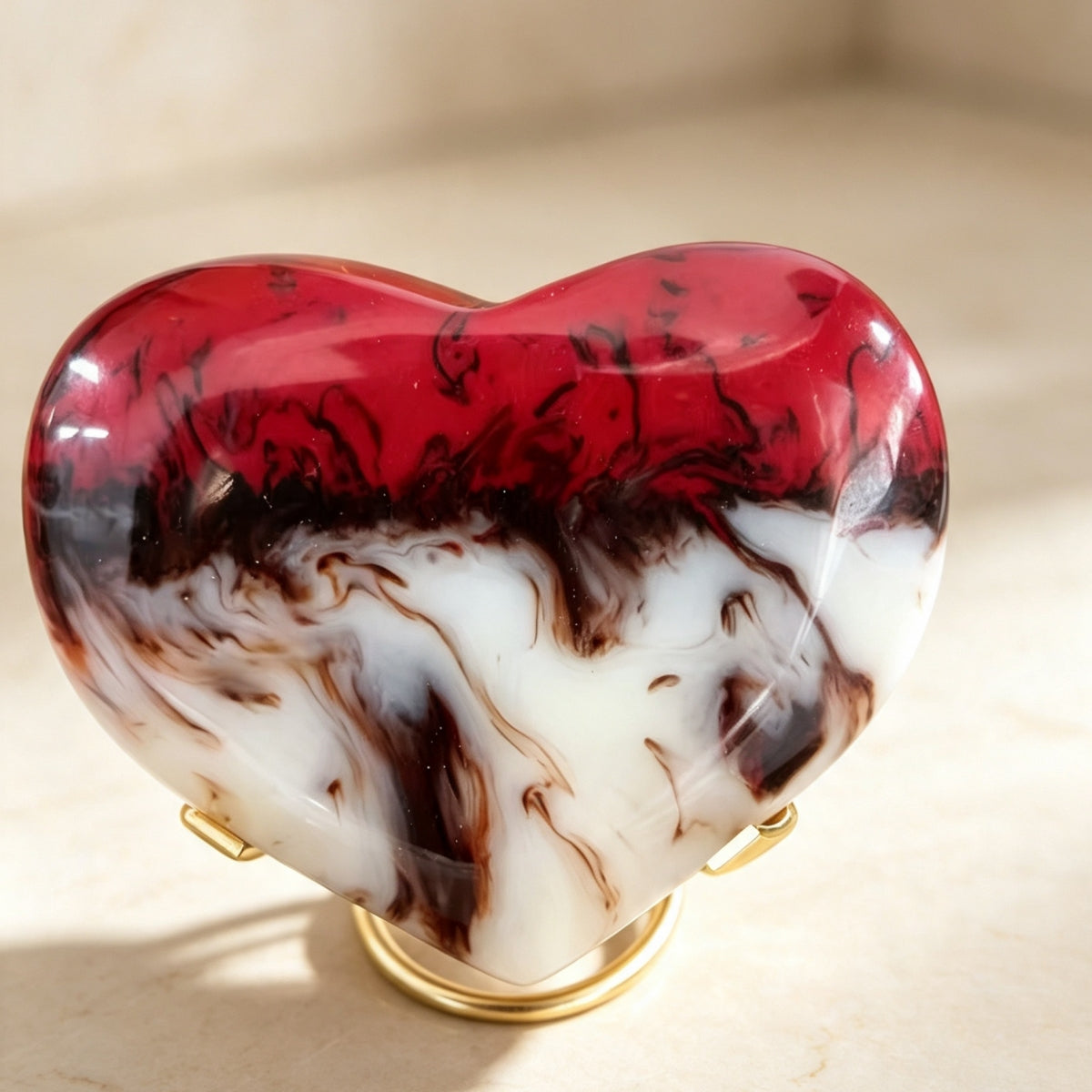 Gorgeous Chicken Blood Stone Hearts with Free Holders 4"