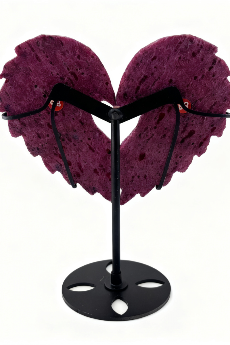 Gorgeously Flashy Ruby Heart Wings with Free Holder
