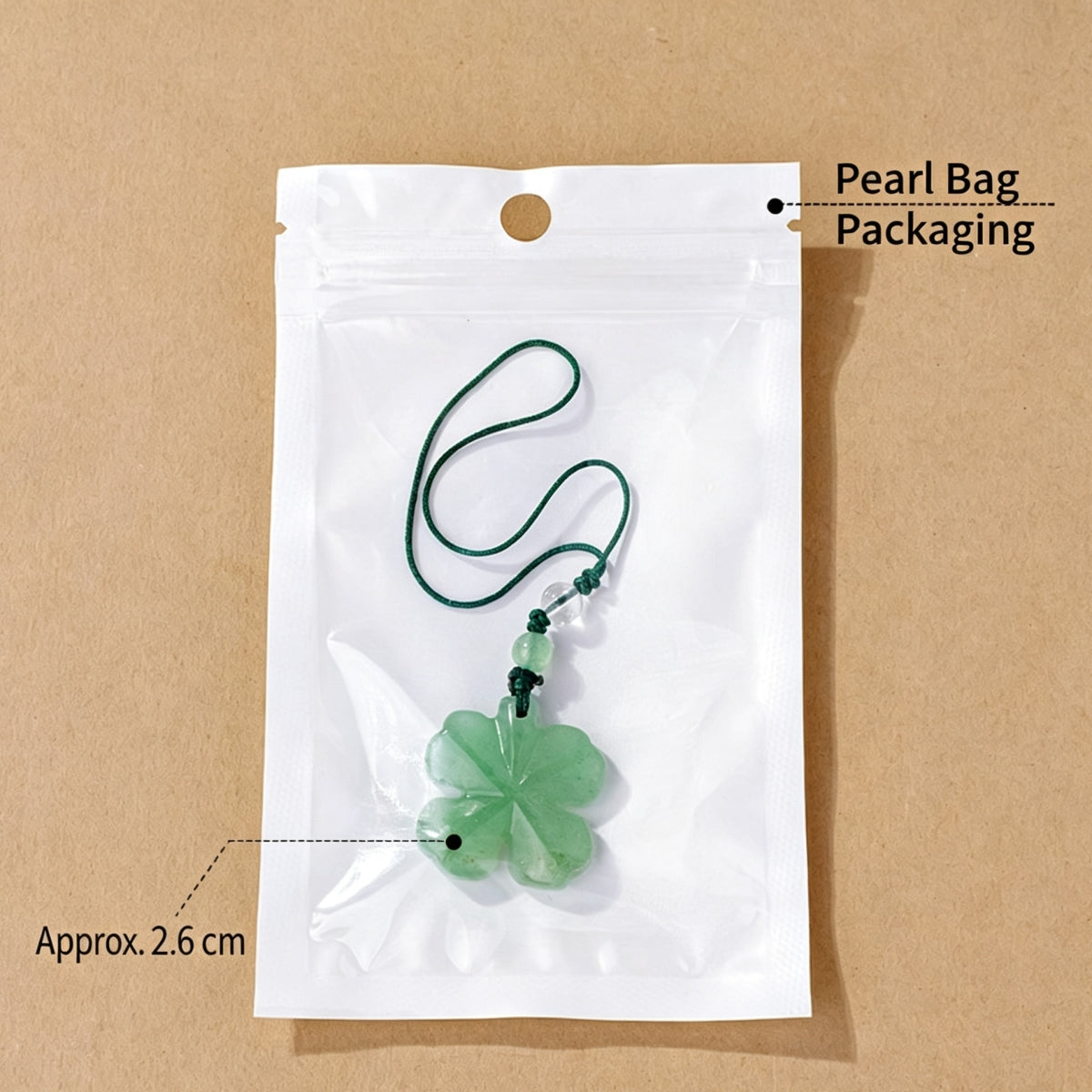 Green Aventurine Four-Leaf Clover Phone Charm and Car Keychain