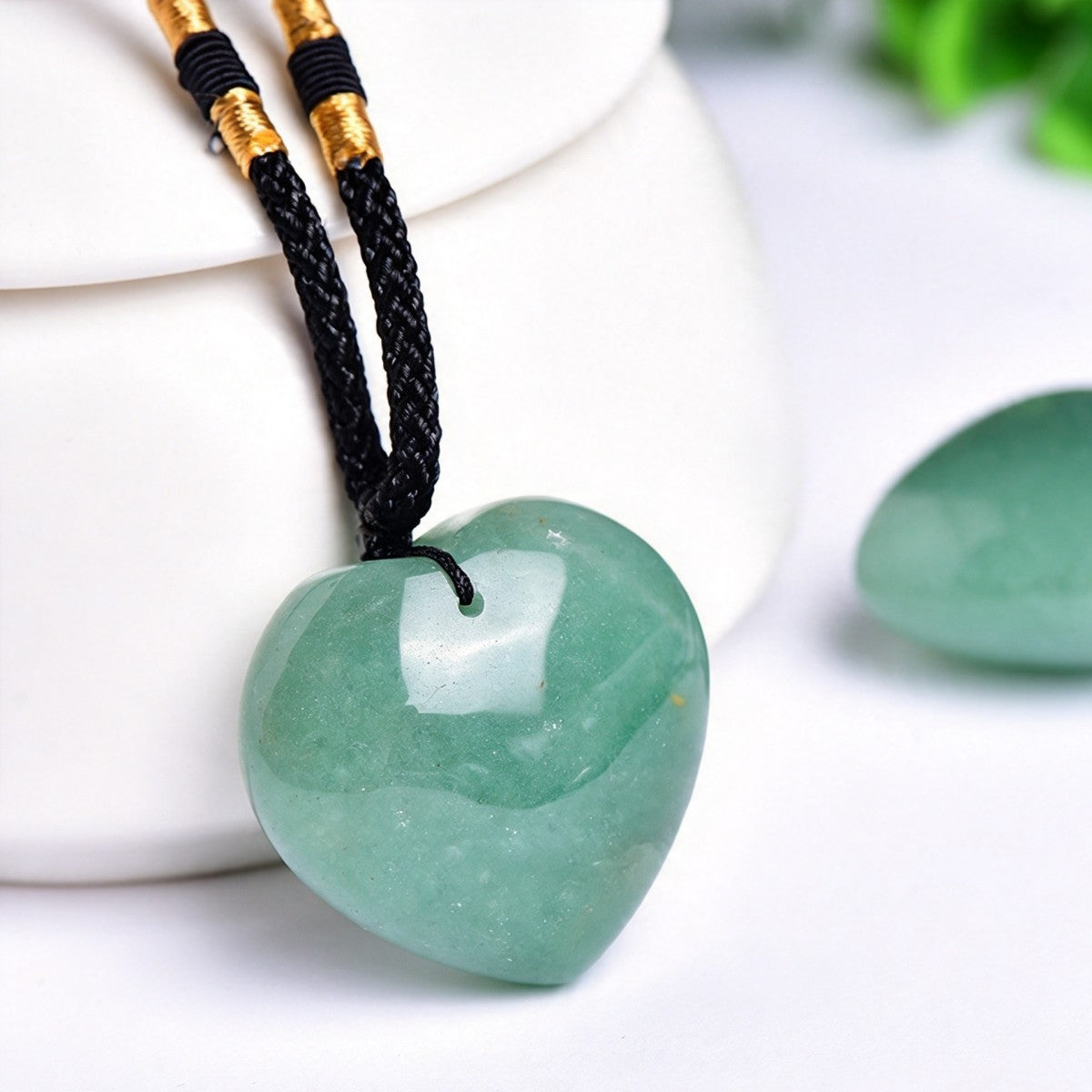 Green Aventurine Heart Pendant Necklace