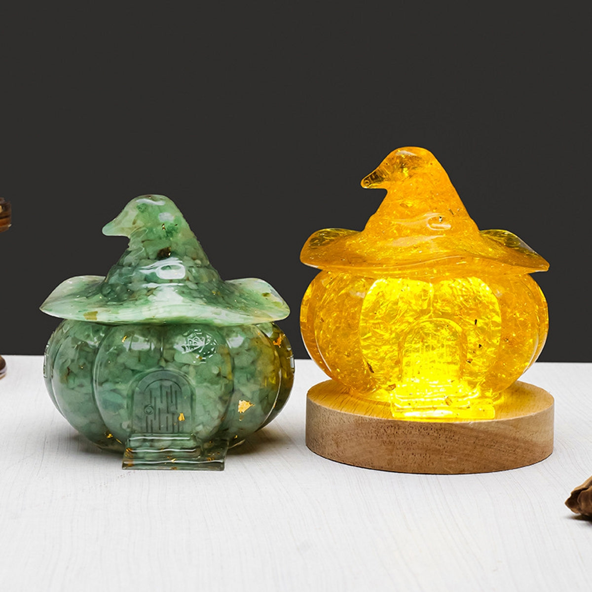 Halloween Pumpkin Candy Jar Decoration Carvings with Free Holders USB