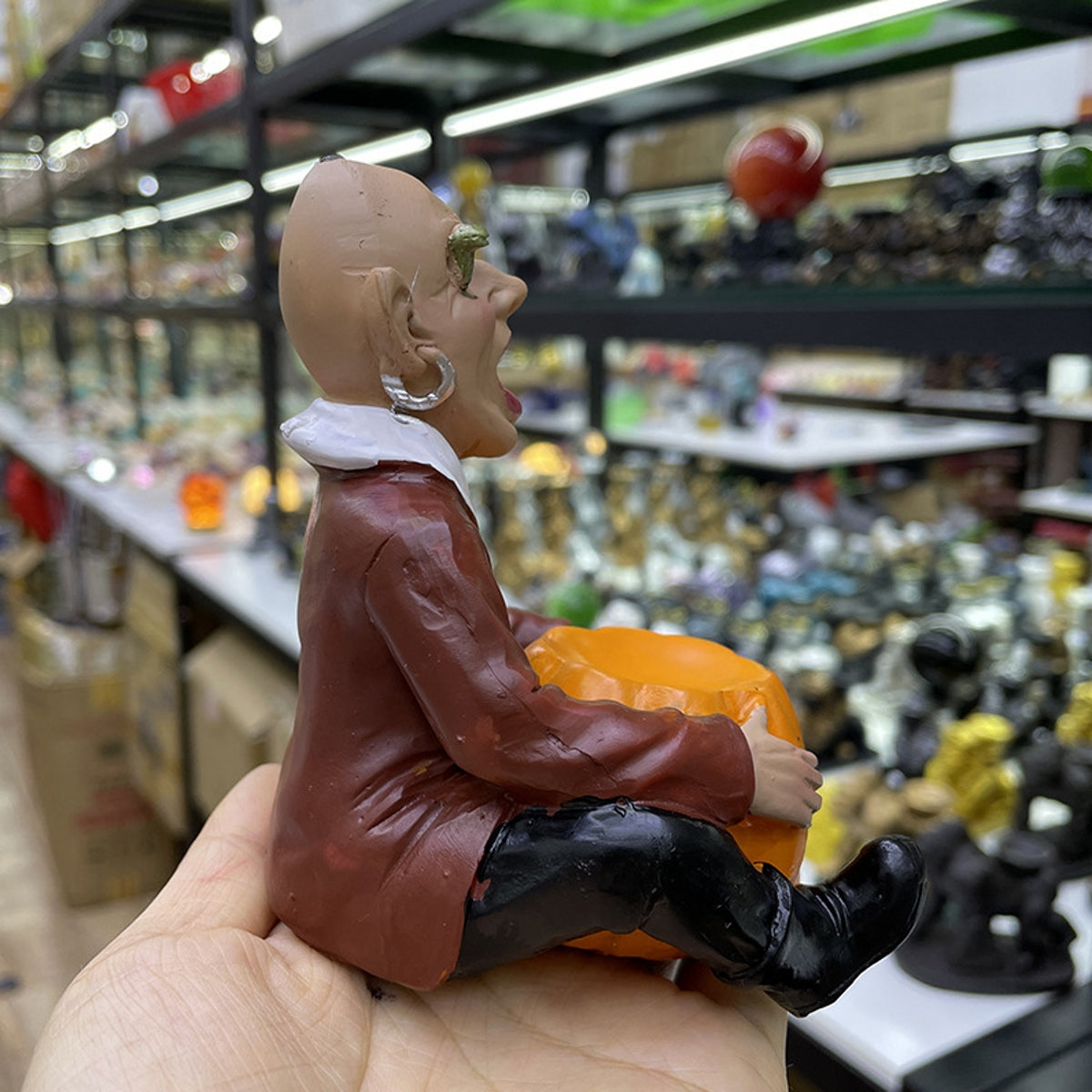 Halloween Pumpkin Ghost Head Resin Craft Ornament Sphere Holders