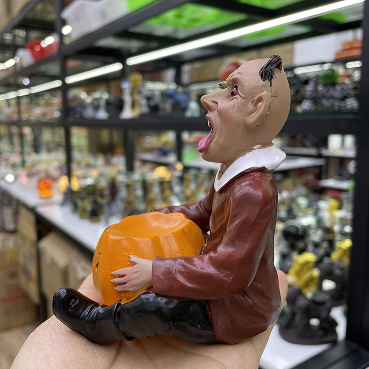 Halloween Pumpkin Ghost Head Resin Craft Ornament Sphere Holders