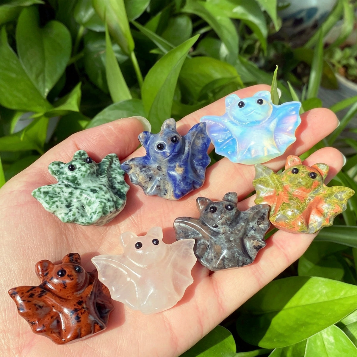 Handmade DIY Bat Halloween Gift Crystal Carvings 1.18"