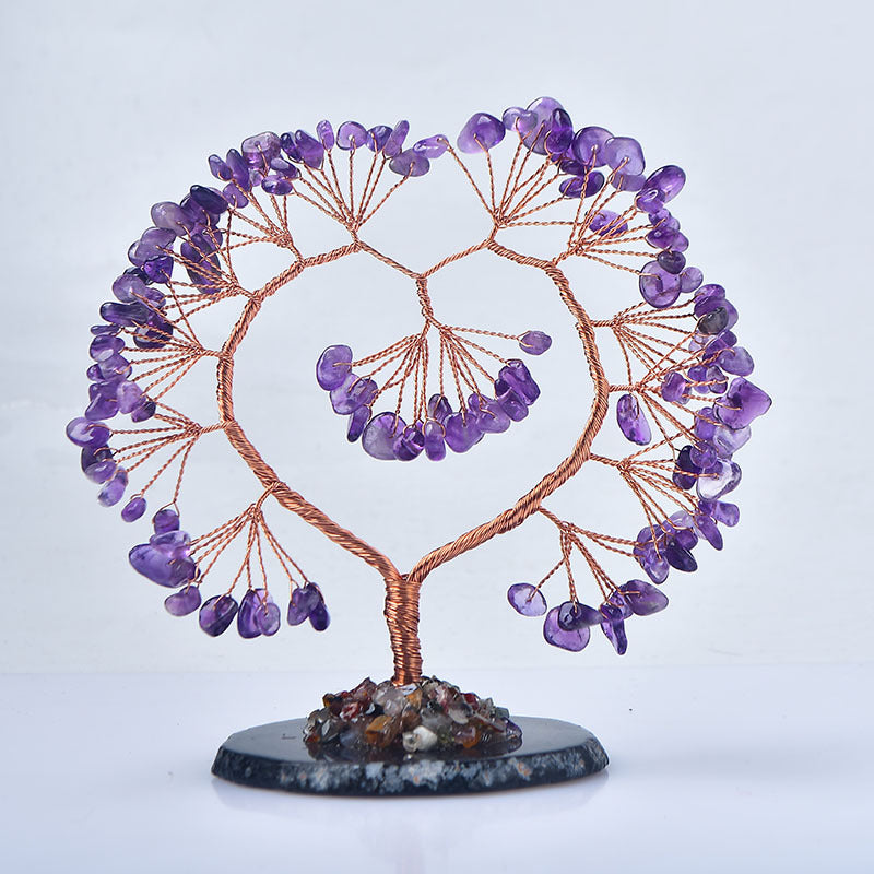 Heart Amethyst Agate Base Money Trees 4.72"