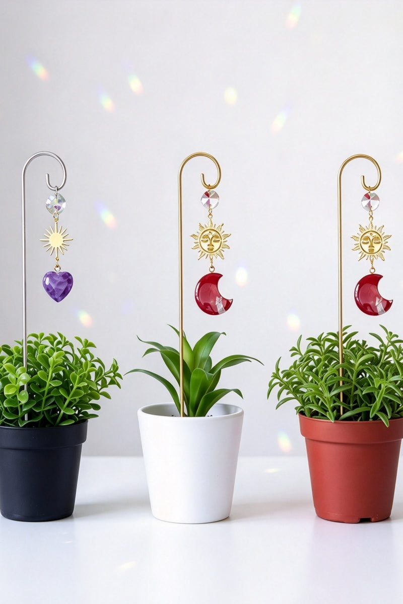 Heart Shaped Silver Rod Crystal Plant Pot Decoration