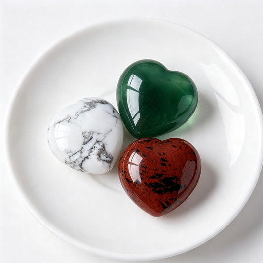 Howlite Green Aventurine Red Obsidian Palm Stone 100g