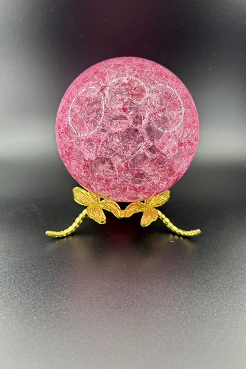 Ice Cracked Solid Crystal Balls Aura Crackle 100mm Glass Spheres