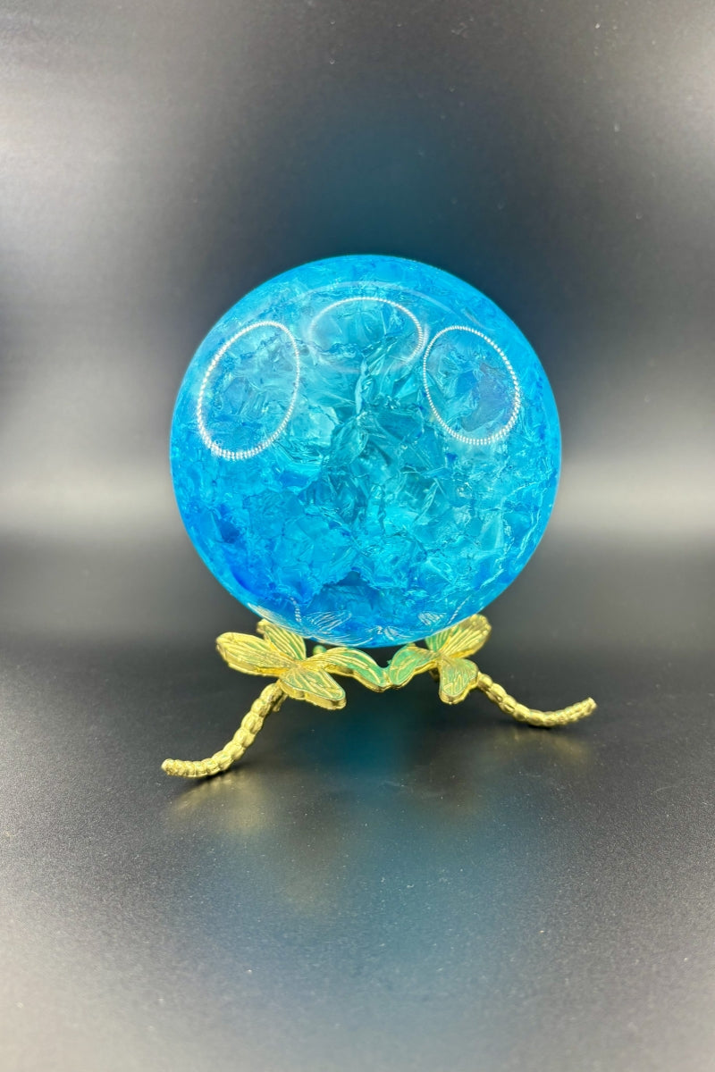 Ice Cracked Solid Crystal Balls Aura Crackle 100mm Glass Spheres