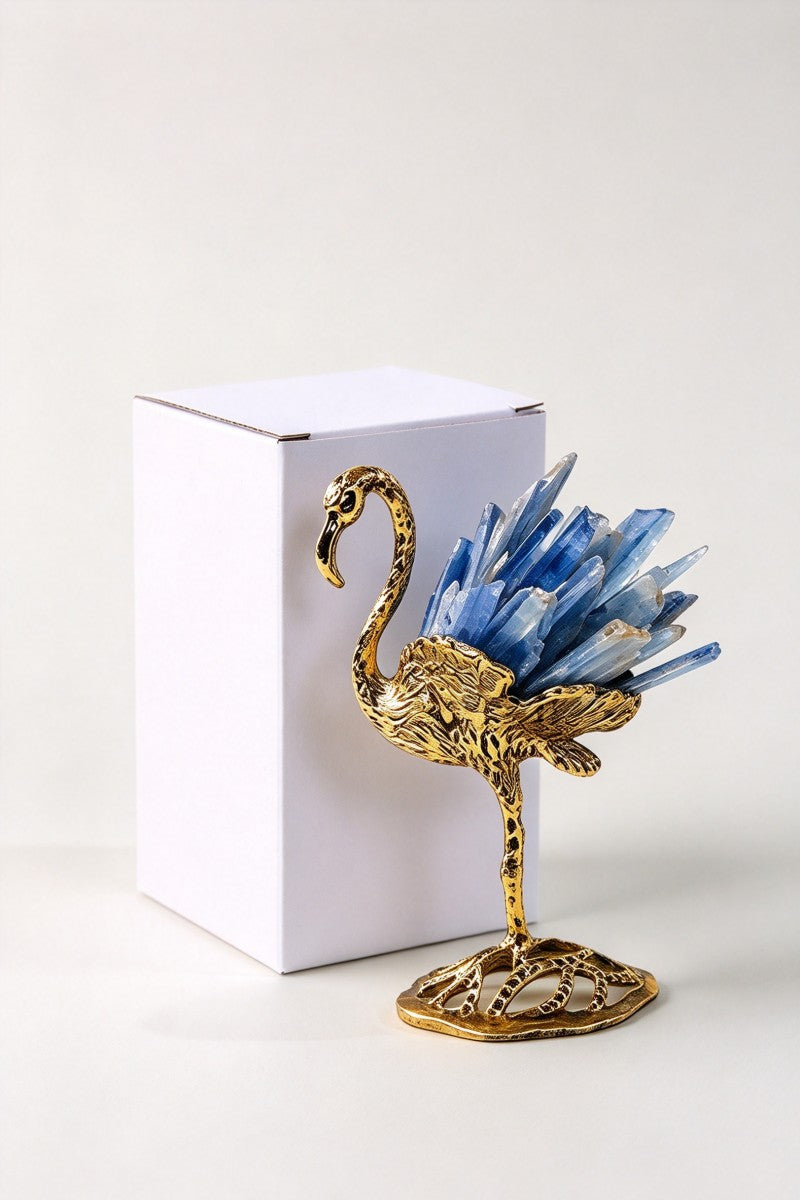 Kyanite Flamingo Ornament Home Decor 3.93"