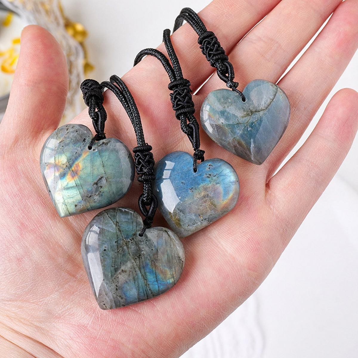 Labradorite Heart Pendant Necklace