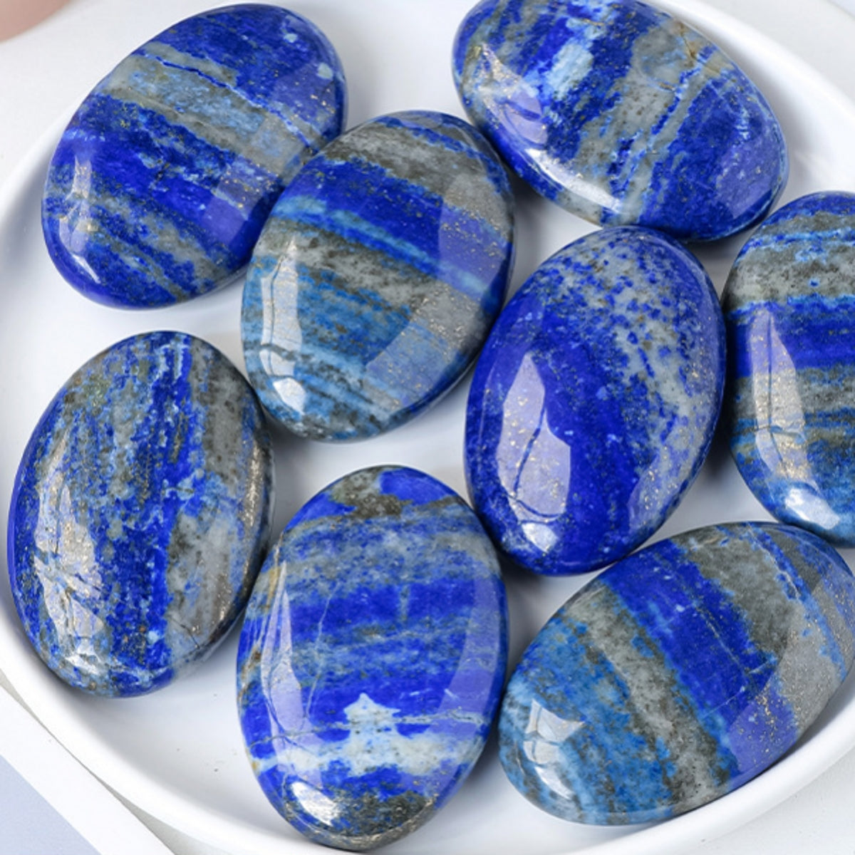 Lapis Lazuli Palm Stones Natural Crystal Tumbles 1.97"