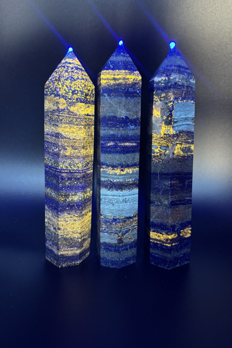 Lapis Lazuli Towers Natural Crystal Points 7.48" Tall