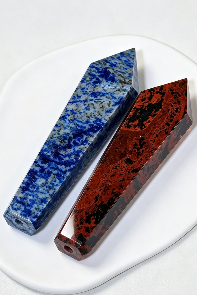 Lapis Reb Obsidian Wands 4.13"Tall