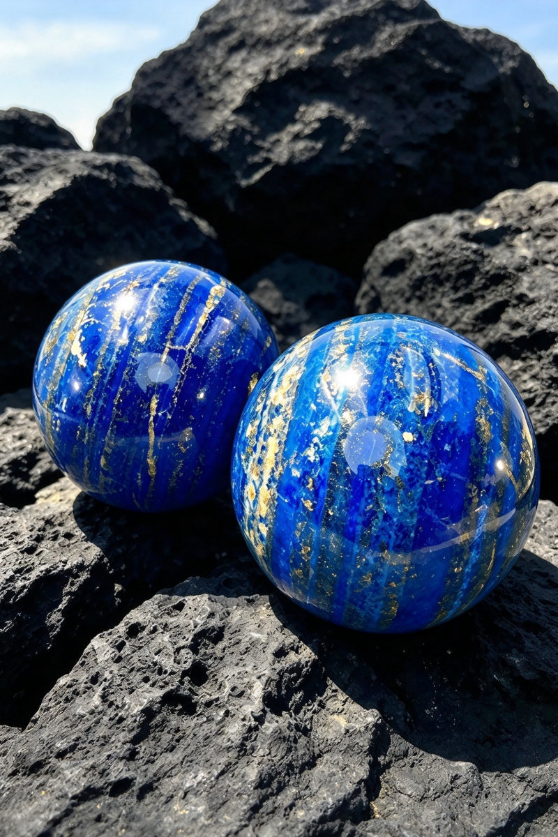 Lapis Spheres Crystal Small Balls 0.94"-1.69"
