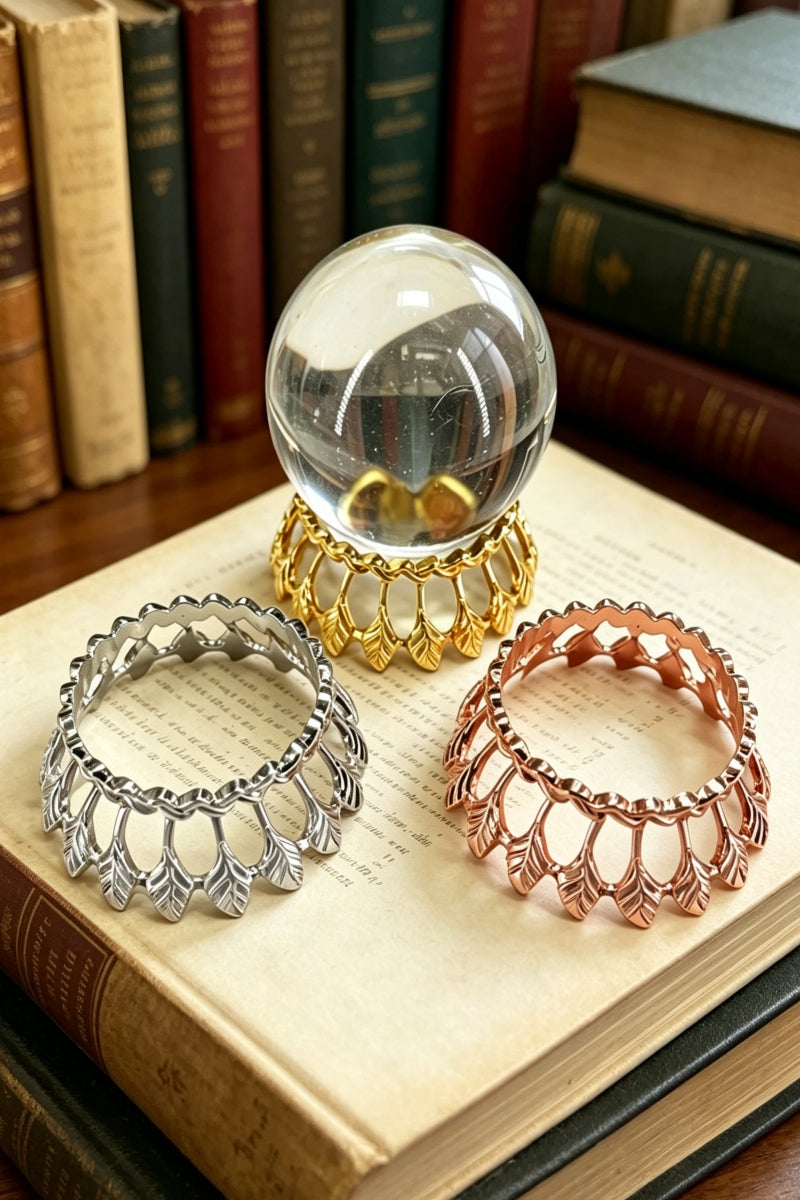 Leafy Blossom Metal Sphere Holders 2.56"