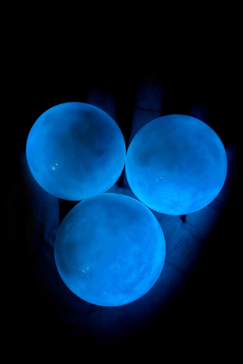 Luminous Jade Spheres Bundle 3 Pieces with Free Holders