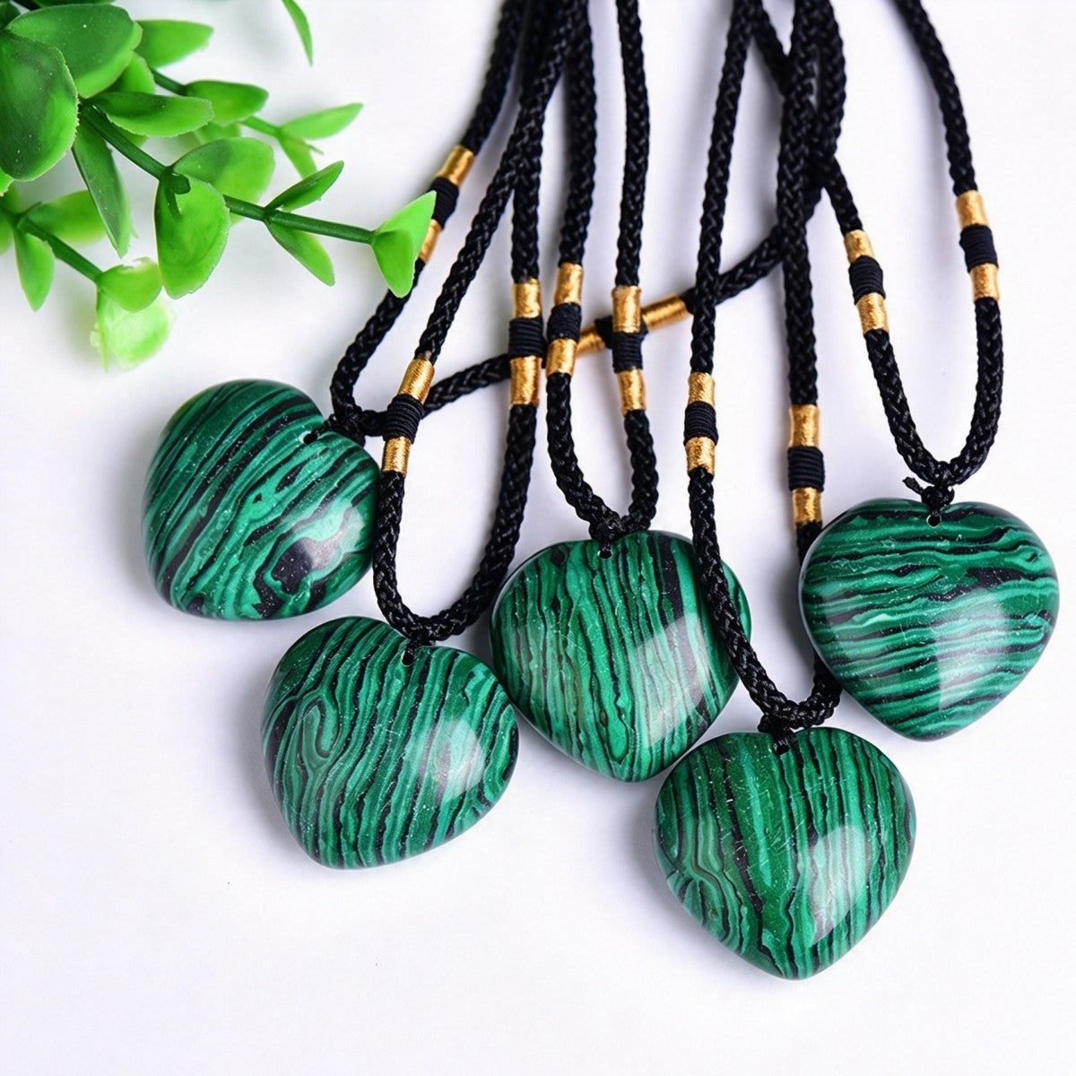 Malachite Heart Pendant Necklace