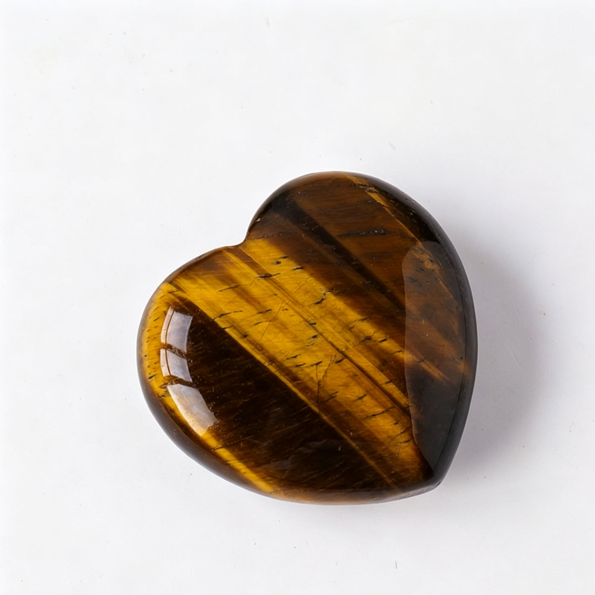 Malachite Red Obsidian Yellow Tiger's Eye Crystal Hearts Plam Stone 1.18"